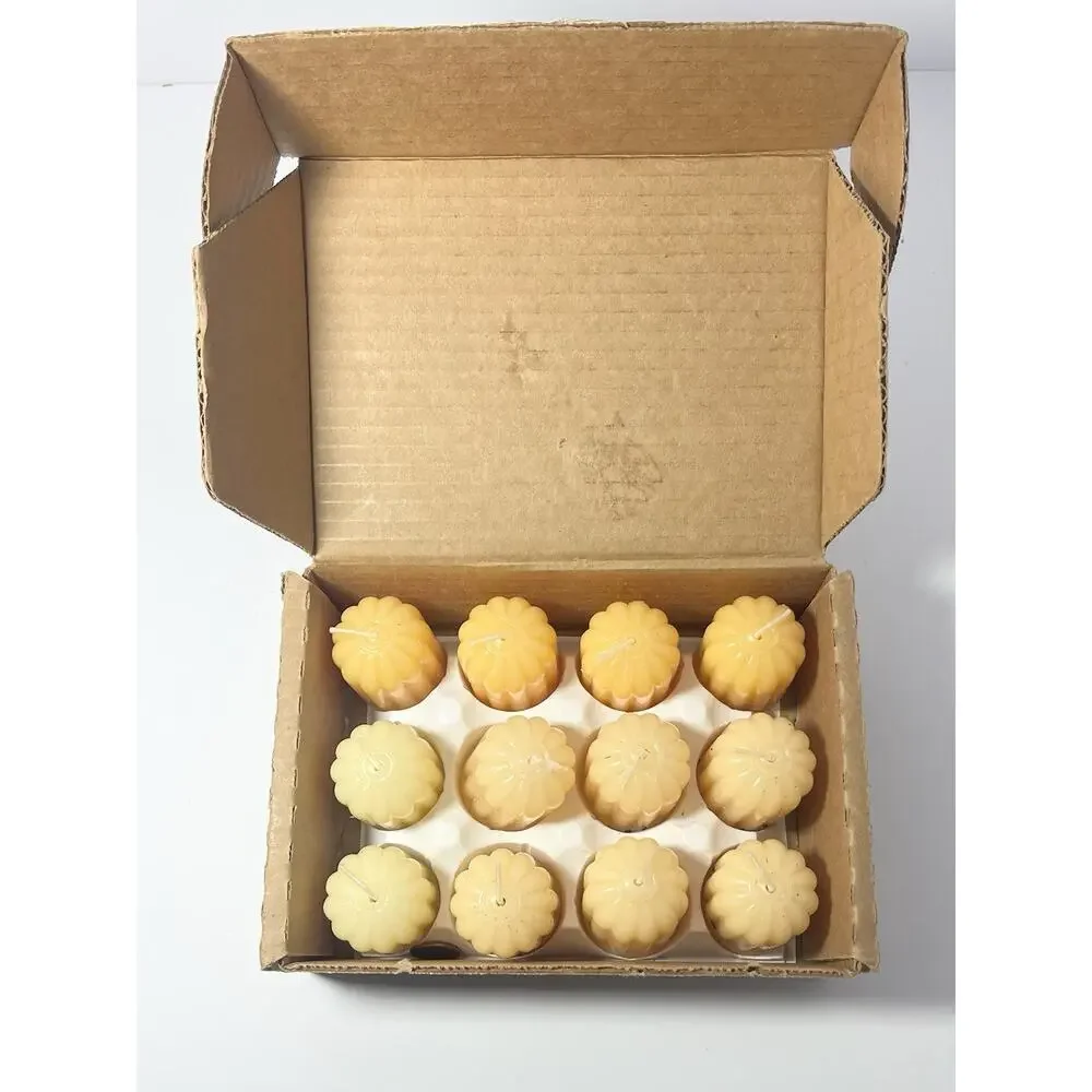 Home Interiors Votive Candles Box of 12 Rose Petal Buttercup Yellow Magnolia